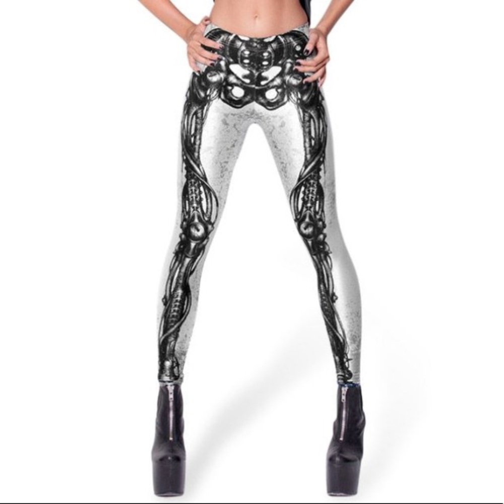 Mechanical Bones White leggings